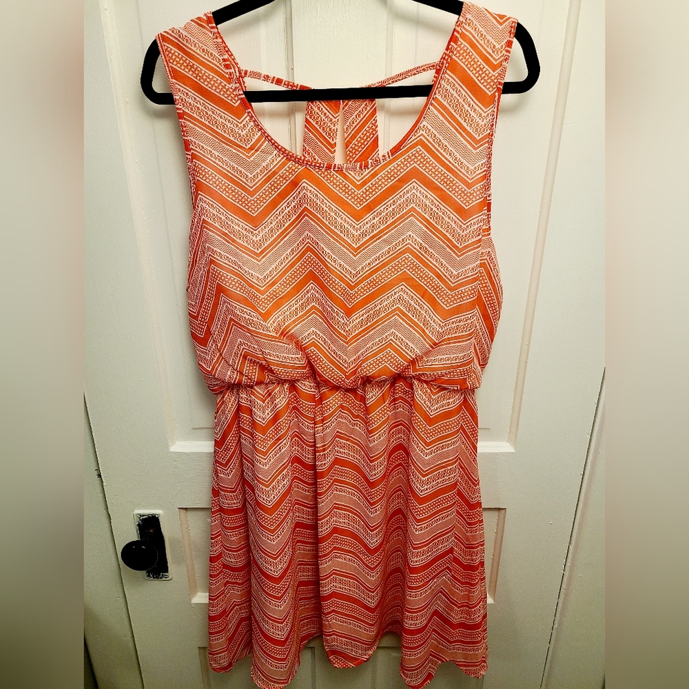 Pink Chevron Easter Dress 2x Love Cameron New Without Tags